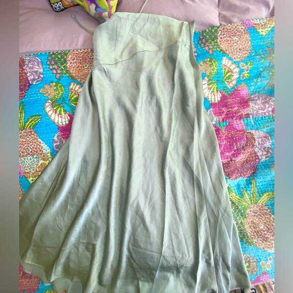 NWOT ASTR the Label Slip Dress Open
back Side Slit Sage Size Large - Picture 13 of 16